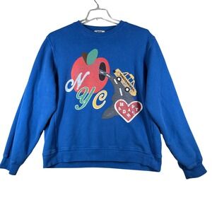 Madhappy NYC Graphic Print New York Exclusive Pullover Sweatshirt‎ Blue Size XL